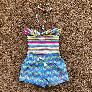 Little girls Roxy swimsuit w/ board shorts